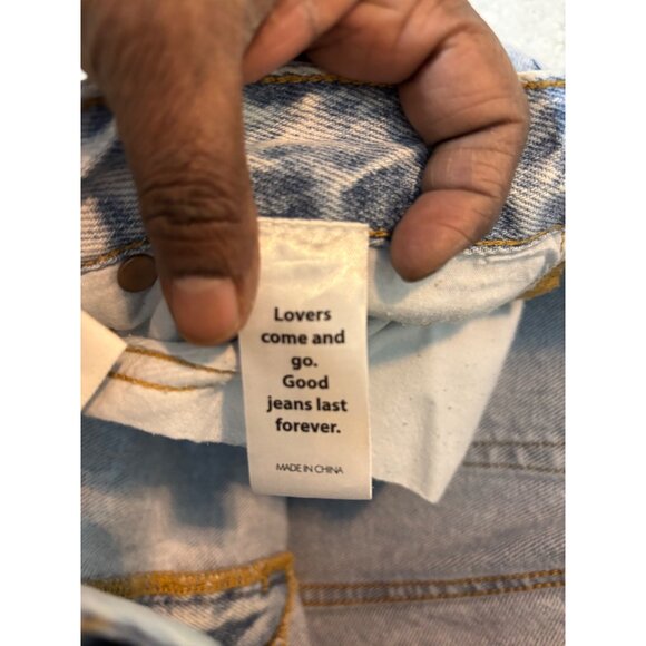 PacSun Light Blue Flower Graphic Front & Back Boho Boyfriend Jeans Women’s  30 - Picture 7 of 14